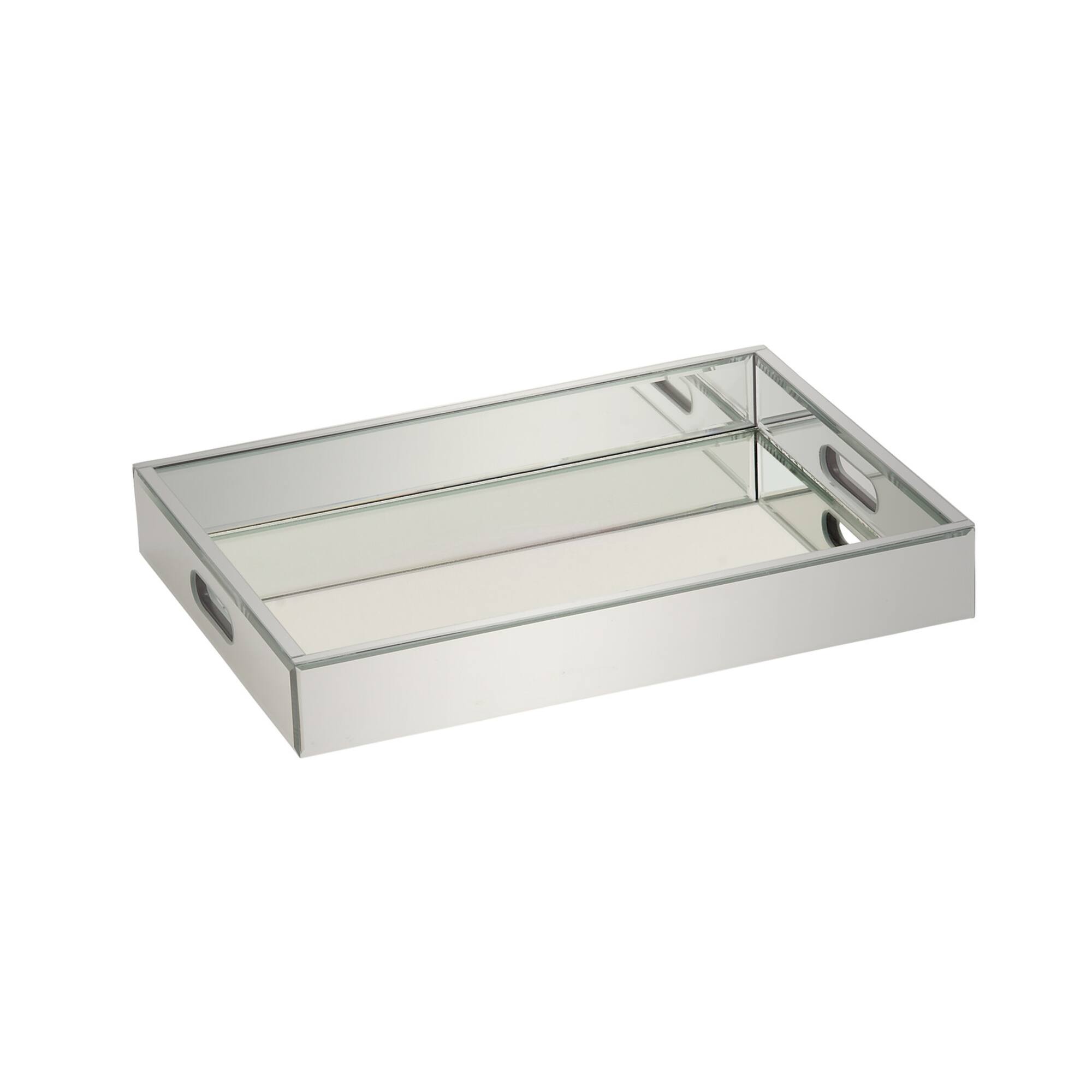 Silver Wood Glam Decorative Tray